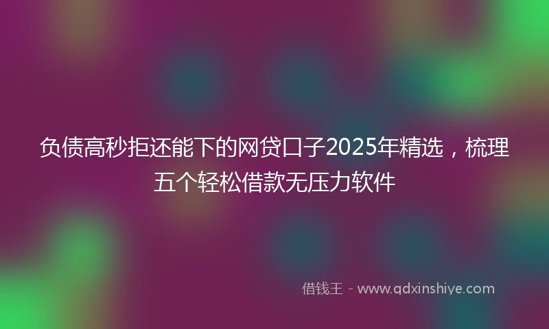 负债高秒拒还能下的网贷口子2025年精选，梳理五个轻松借款无压力软件