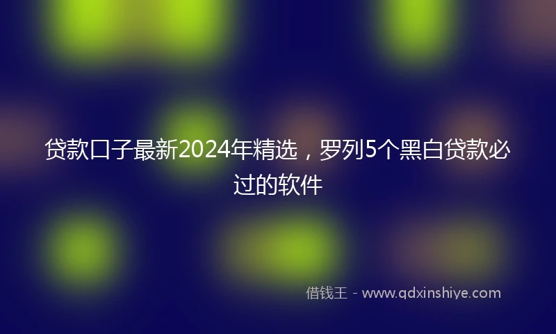 贷款口子最新2024年精选，罗列5个黑白贷款必过的软件