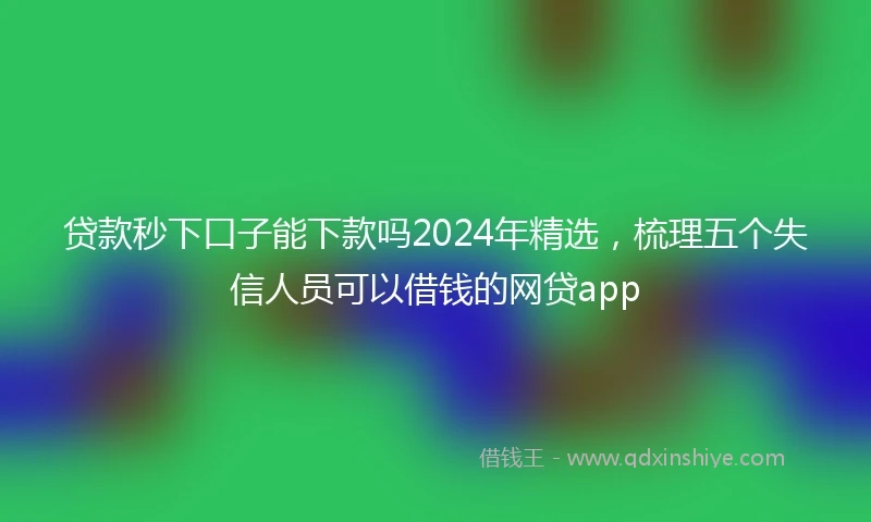 贷款秒下口子能下款吗2024年精选，梳理五个失信人员可以借钱的网贷app