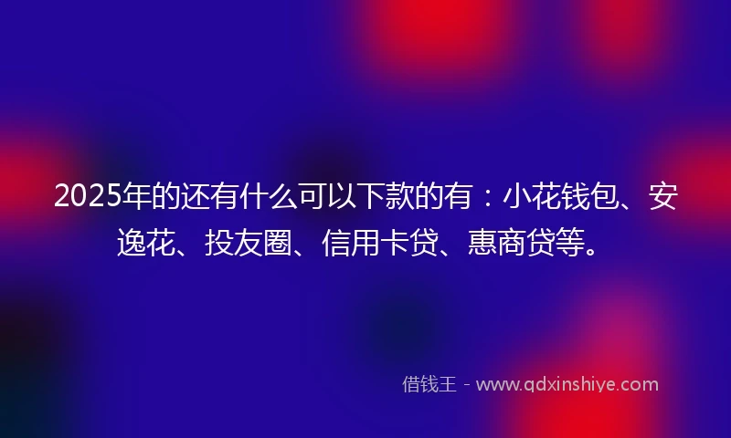 2025年的还有什么可以下款的有：小花钱包、安逸花、投友圈、信用卡贷、惠商贷等。