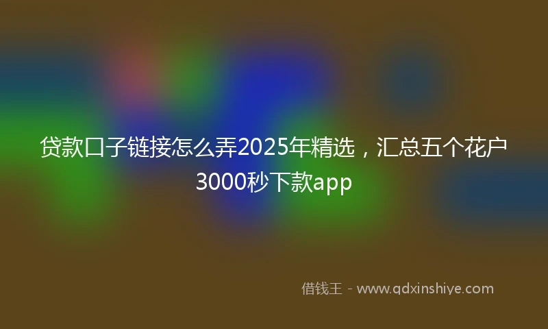 贷款口子链接怎么弄2025年精选，汇总五个花户3000秒下款app