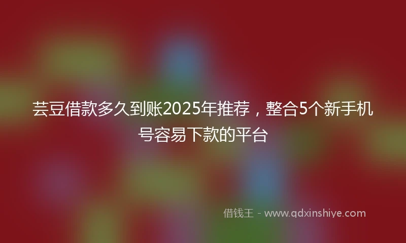 芸豆借款多久到账2025年推荐，整合5个新手机号容易下款的平台