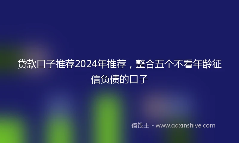 贷款口子推荐2024年推荐，整合五个不看年龄征信负债的口子