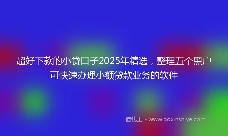 超好下款的小贷口子2025年精选，整理五个黑户可快速办理小额贷款业务的软件