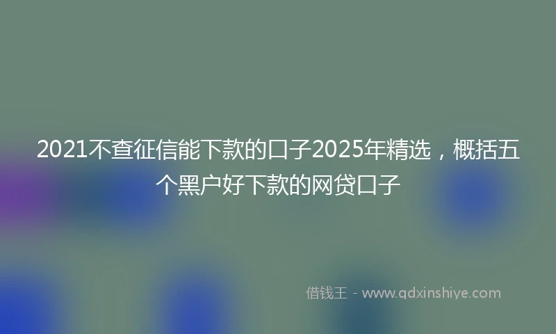 2021不查征信能下款的口子2025年精选，概括五个黑户好下款的网贷口子