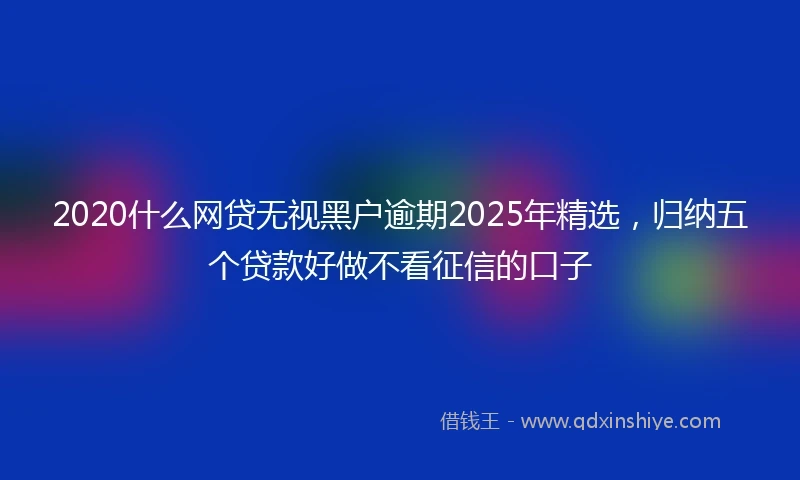 2020什么网贷无视黑户逾期2025年精选，归纳五个贷款好做不看征信的口子