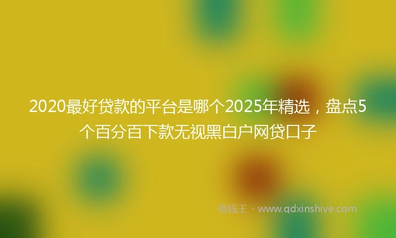 2020最好贷款的平台是哪个2025年精选，盘点5个百分百下款无视黑白户网贷口子