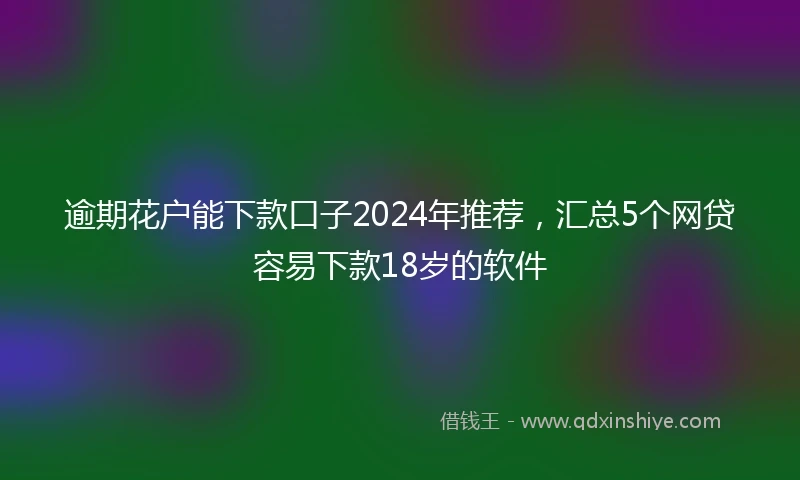 逾期花户能下款口子2024年推荐，汇总5个网贷容易下款18岁的软件