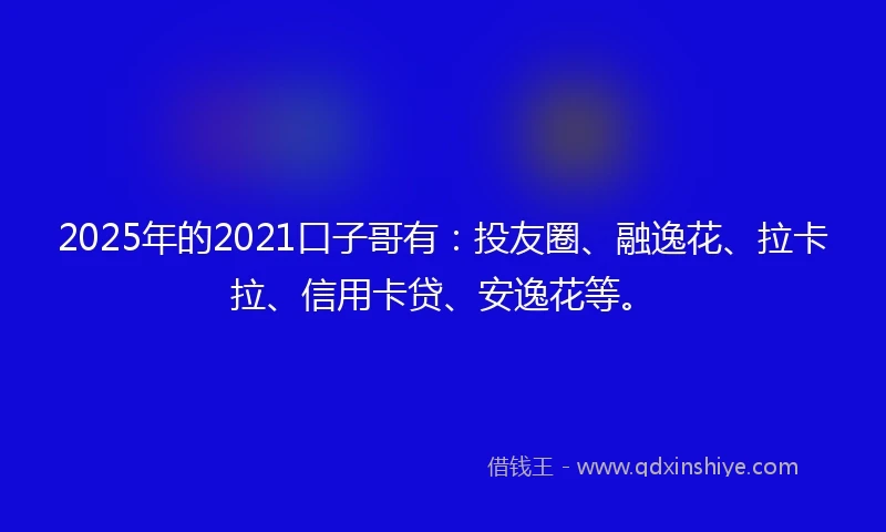 2025年的2021口子哥有：投友圈、融逸花、拉卡拉、信用卡贷、安逸花等。
