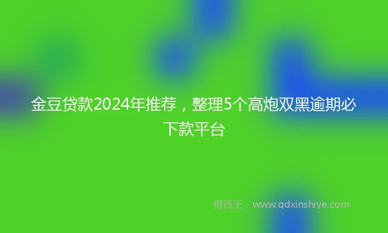 金豆贷款2024年推荐，整理5个高炮双黑逾期必下款平台