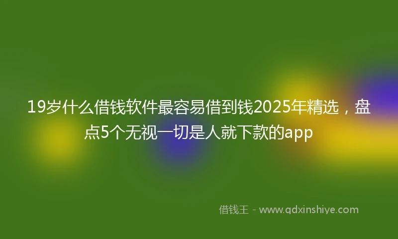 19岁什么借钱软件最容易借到钱2025年精选，盘点5个无视一切是人就下款的app