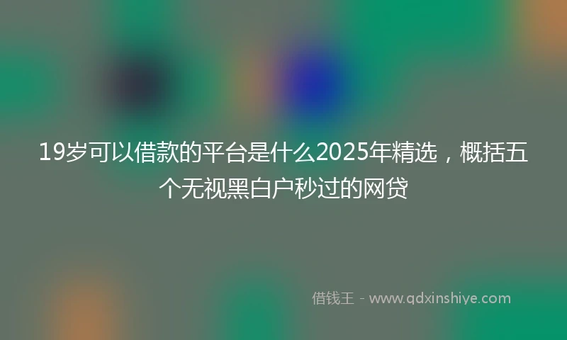 19岁可以借款的平台是什么2025年精选，概括五个无视黑白户秒过的网贷