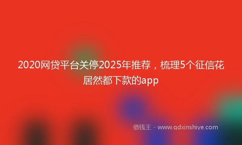 2020网贷平台关停2025年推荐，梳理5个征信花居然都下款的app
