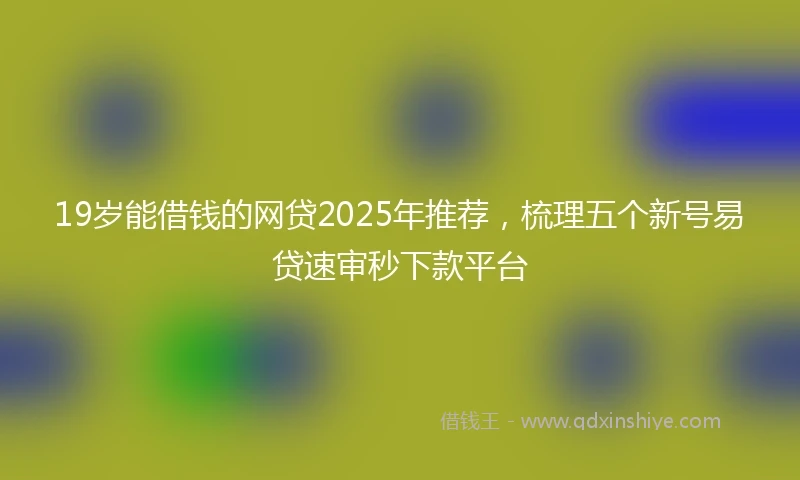 19岁能借钱的网贷2025年推荐，梳理五个新号易贷速审秒下款平台