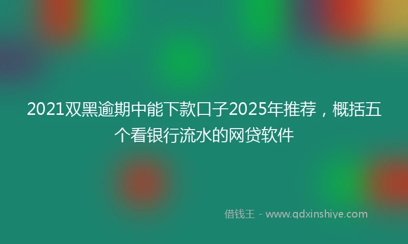 2021双黑逾期中能下款口子2025年推荐，概括五个看银行流水的网贷软件