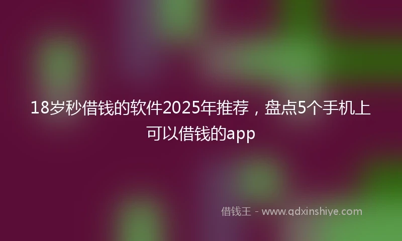 18岁秒借钱的软件2025年推荐，盘点5个手机上可以借钱的app