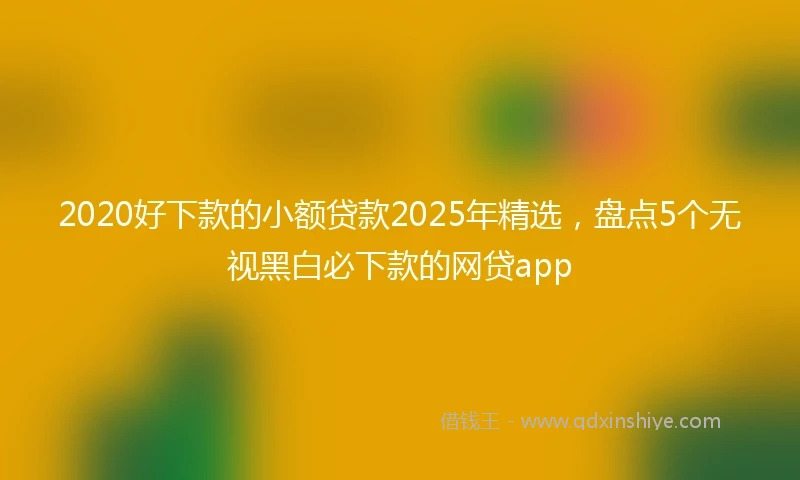 2020好下款的小额贷款2025年精选，盘点5个无视黑白必下款的网贷app