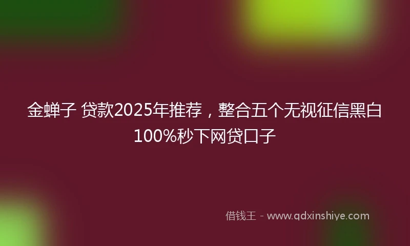 金蝉子 贷款2025年推荐，整合五个无视征信黑白100%秒下网贷口子
