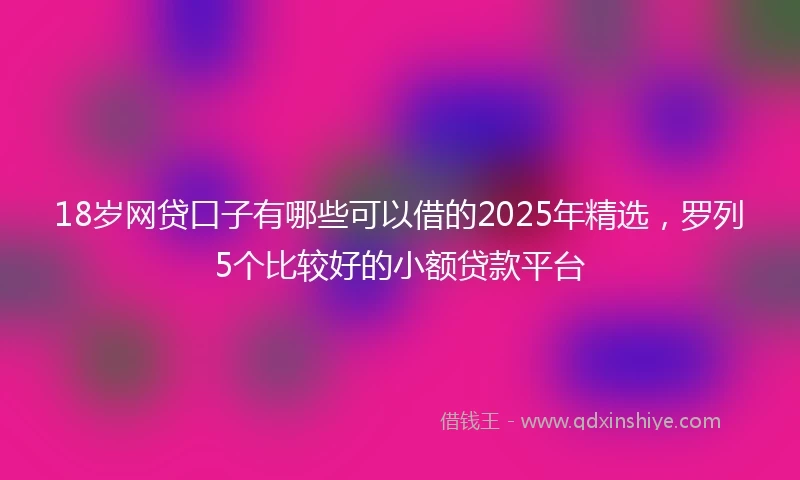18岁网贷口子有哪些可以借的2025年精选，罗列5个比较好的小额贷款平台