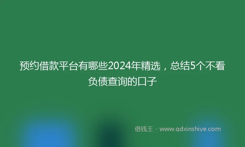 预约借款平台有哪些2024年精选，总结5个不看负债查询的口子