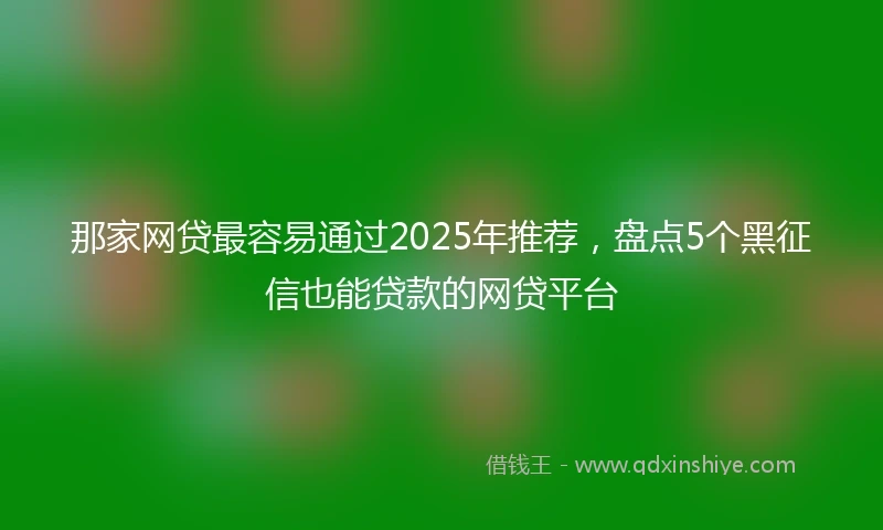 那家网贷最容易通过2025年推荐，盘点5个黑征信也能贷款的网贷平台