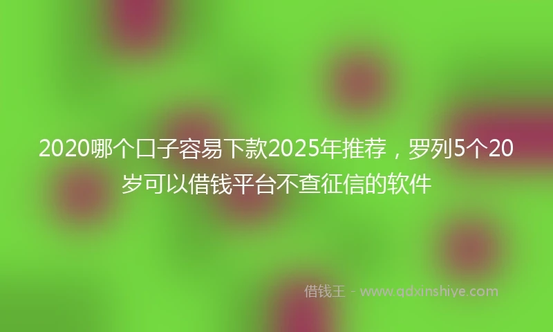 2020哪个口子容易下款2025年推荐，罗列5个20岁可以借钱平台不查征信的软件