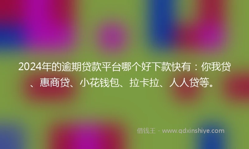 2024年的逾期贷款平台哪个好下款快有：你我贷、惠商贷、小花钱包、拉卡拉、人人贷等。