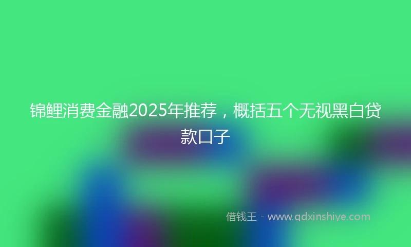 锦鲤消费金融2025年推荐，概括五个无视黑白贷款口子
