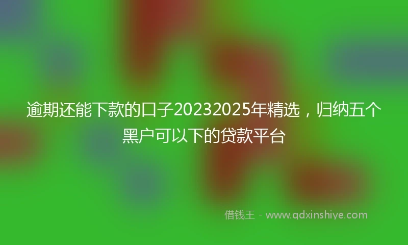 逾期还能下款的口子20232025年精选，归纳五个黑户可以下的贷款平台