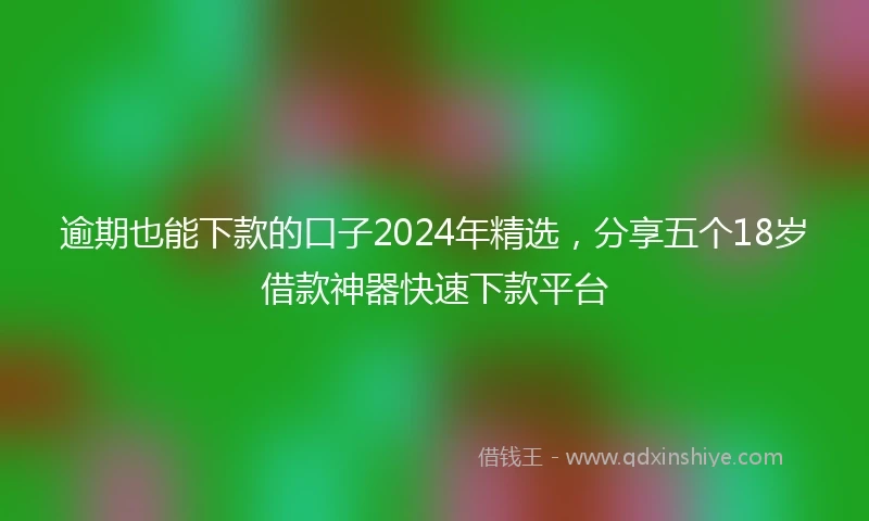 逾期也能下款的口子2024年精选，分享五个18岁借款神器快速下款平台