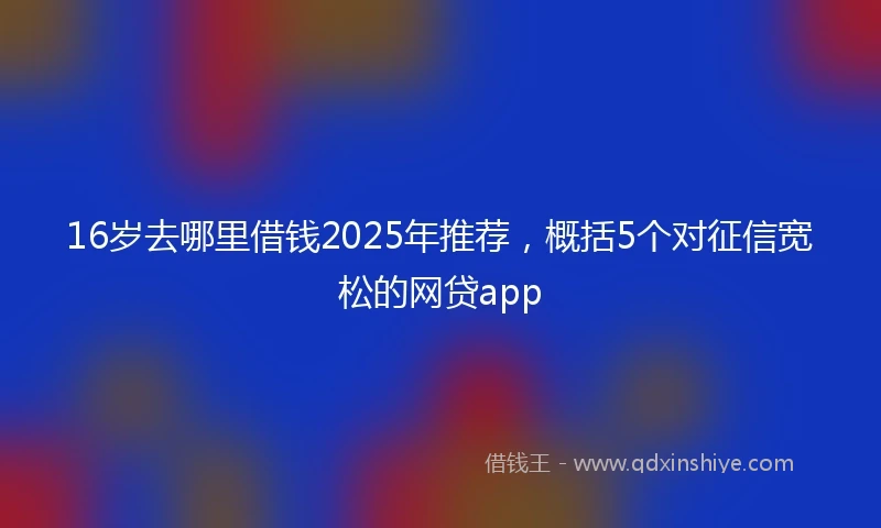 16岁去哪里借钱2025年推荐，概括5个对征信宽松的网贷app