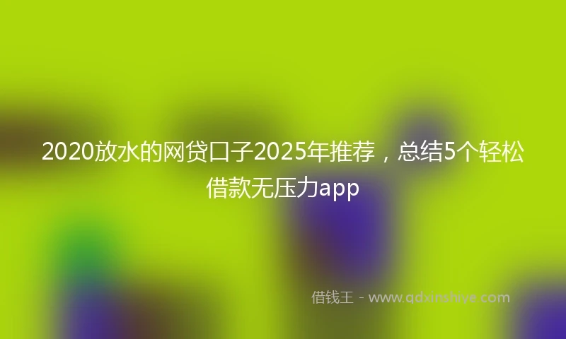 2020放水的网贷口子2025年推荐，总结5个轻松借款无压力app