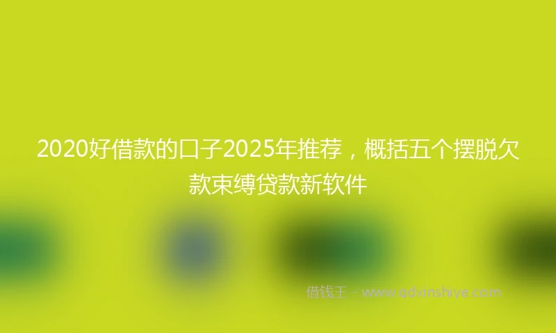 2020好借款的口子2025年推荐，概括五个摆脱欠款束缚贷款新软件
