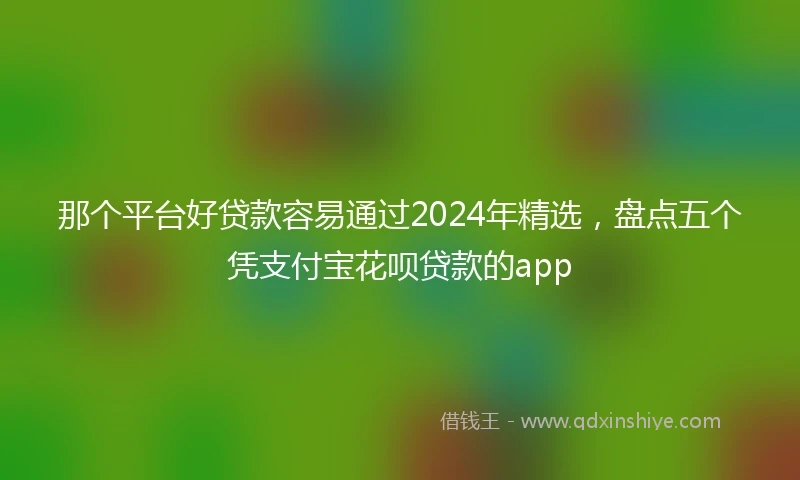 那个平台好贷款容易通过2024年精选，盘点五个凭支付宝花呗贷款的app