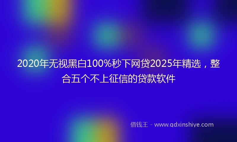 2020年无视黑白100%秒下网贷2025年精选，整合五个不上征信的贷款软件