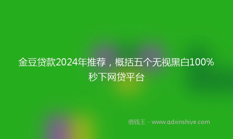 金豆贷款2024年推荐，概括五个无视黑白100%秒下网贷平台