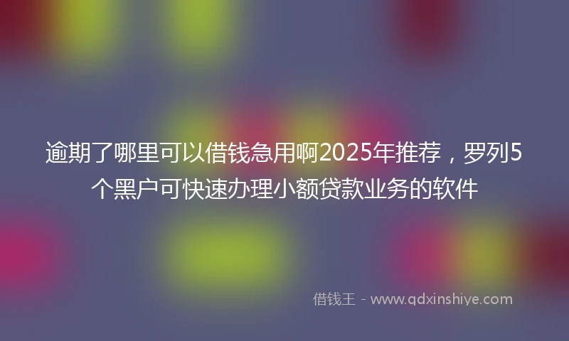 逾期了哪里可以借钱急用啊2025年推荐，罗列5个黑户可快速办理小额贷款业务的软件