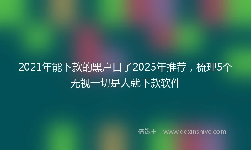 2021年能下款的黑户口子2025年推荐，梳理5个无视一切是人就下款软件