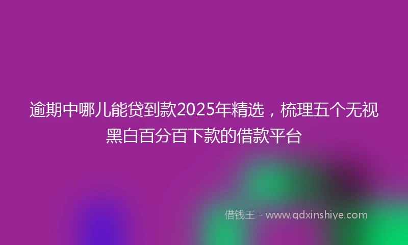 逾期中哪儿能贷到款2025年精选，梳理五个无视黑白百分百下款的借款平台