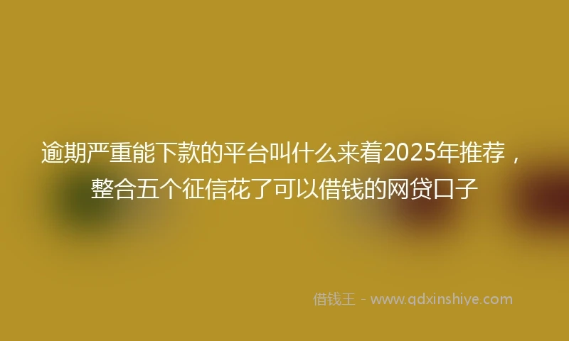 逾期严重能下款的平台叫什么来着2025年推荐，整合五个征信花了可以借钱的网贷口子