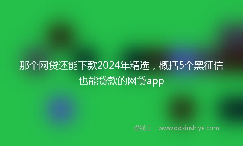 那个网贷还能下款2024年精选，概括5个黑征信也能贷款的网贷app