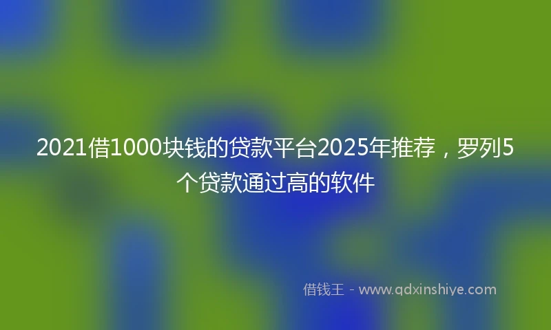 2021借1000块钱的贷款平台2025年推荐，罗列5个贷款通过高的软件