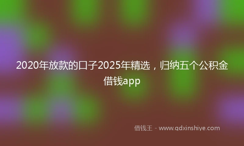 2020年放款的口子2025年精选，归纳五个公积金借钱app