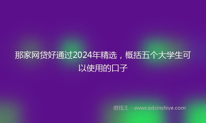 那家网贷好通过2024年精选，概括五个大学生可以使用的口子