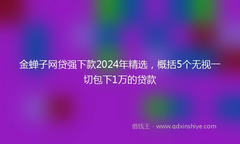 金蝉子网贷强下款2024年精选，概括5个无视一切包下1万的贷款