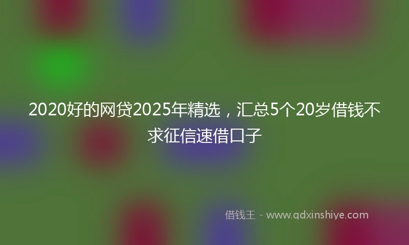 2020好的网贷2025年精选，汇总5个20岁借钱不求征信速借口子