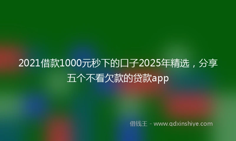 2021借款1000元秒下的口子2025年精选，分享五个不看欠款的贷款app