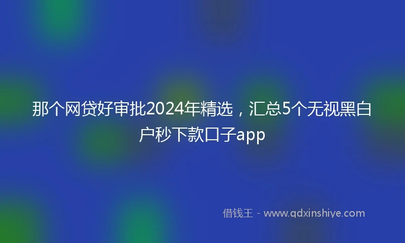 那个网贷好审批2024年精选，汇总5个无视黑白户秒下款口子app