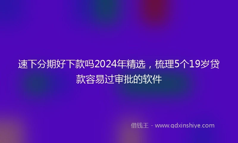 速下分期好下款吗2024年精选，梳理5个19岁贷款容易过审批的软件