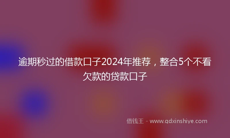 逾期秒过的借款口子2024年推荐，整合5个不看欠款的贷款口子